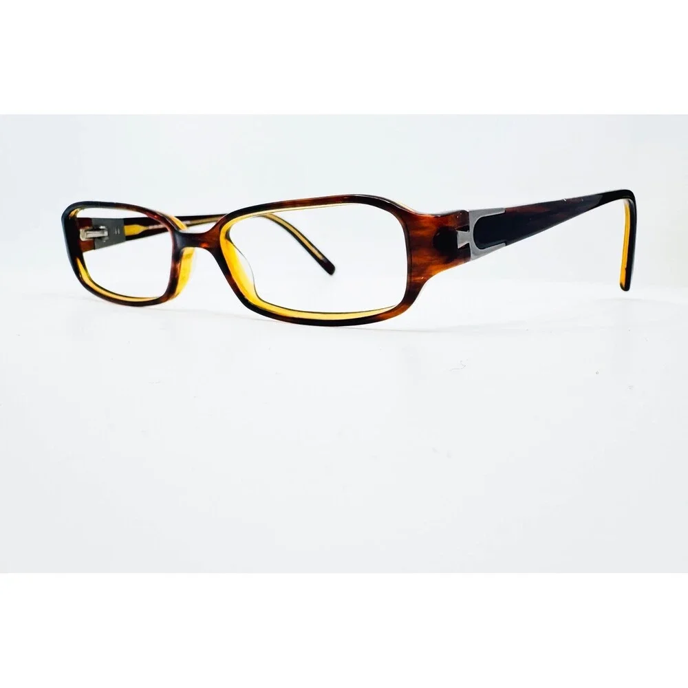 Bulova Turin Eyeglasses Womens Amber Gunmetal Rectangle Frames 51-16-135 41459